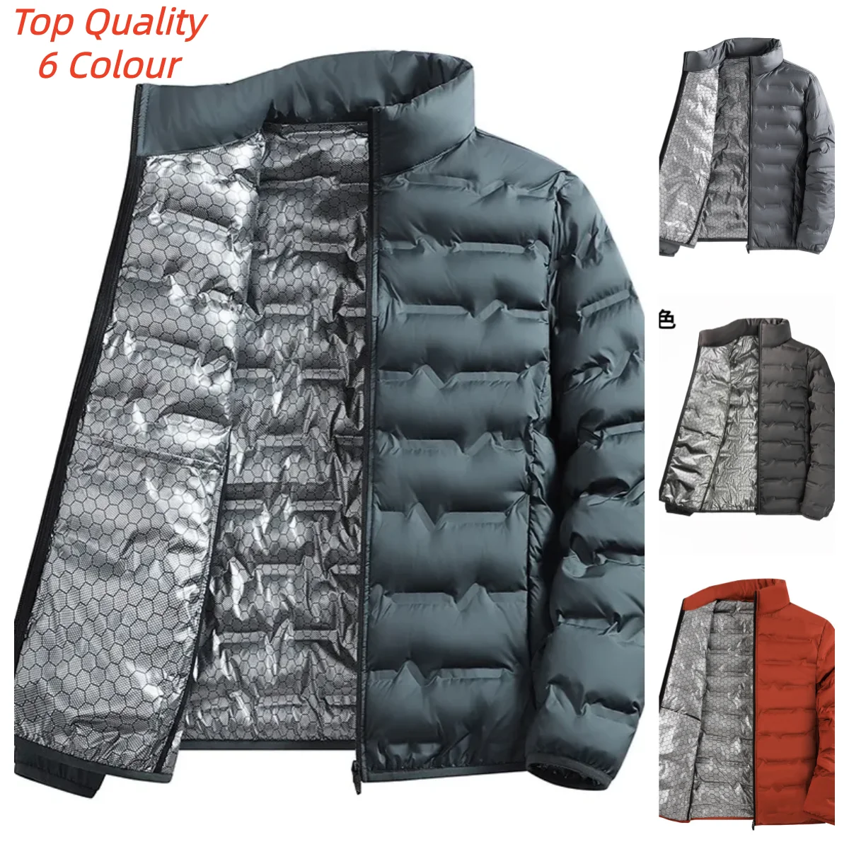 겨울 캐주얼 따뜻한 남성 하이킹 다운 재킷 야외 방풍 아우터웨어 솔리드 컬러 두꺼운 남성 다운 코트 패션 스탠드 칼라