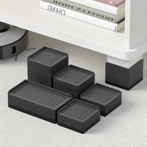 4팩 가구 높이 조절 패드(200kg 하중) – 소파/차 테이블/신발장에 적합, 방수 조절식 발판