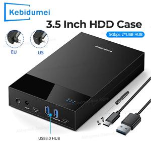 2.5/3.5 SATA HDD 외장 케이스 USB3.0 허브 외장 하드 드라이브 리더 20TB 지원 TYPE C TO SATA 어댑터 HDD 케이스 12V 전원 포함