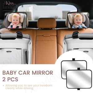2팩 아기 카시트 거울 조절 가능 뒷좌석 안전 거울 깨지지 않는 유아 관찰 거울