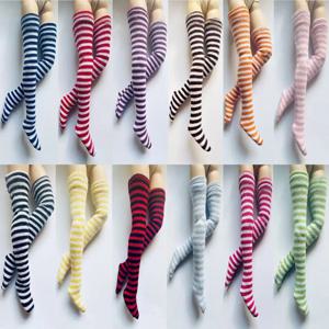 블라이스, 아존 30cm 인형, OB, 모모코, 리카 1/6 인형 액세서리용 새 수제 캔디 컬러 스트라이프 스타킹 양말 1쌍