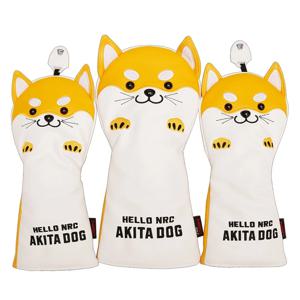NRC 골프 클럽 헤드 커버 드라이버 페어웨이 우드 하이브리드 커버 세트 러블리 AKITA 개 만화 동물 460cc
