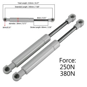 2pcs 250N 380N 범용 195mm 8mm 자동차 가스 스트럿 바 RV 침대 창 버스 캐러밴 용 가스 스프링 후드 지원 막대 충격 리프트