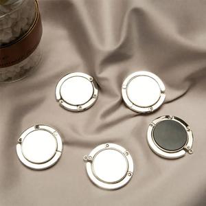 휴대용 접이식 가방 걸이 핸드백 후크 홀더 테이블 후크 크리스탈 합금 지갑 가방 홀더 원형 가방 액세서리