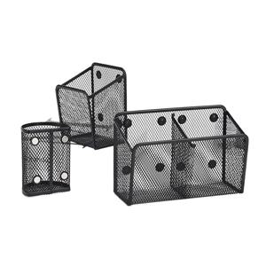 마그네틱 연필 홀더 편지지 보관 메쉬 바구니 데스크탑 펜 메이크업 브러쉬 컨테이너 주방 냉장고 주최자