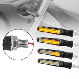 범용 LED 오토바이 방향 지시등, 후미등, 램프 액세서리, 방수 앰버 점멸기 표시기, 2 개, 4 개