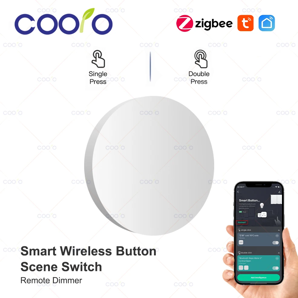 eWelink 스마트 지그비 푸시 버튼 무선 스위치 배터리 포함 앱 원격 제어 자동화 시나리오 스위치 eWelink 허브 필요