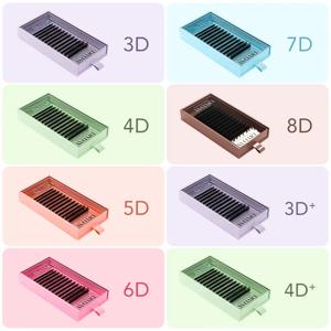 DIYDAY W 모양 속눈썹 연장 3d 4d 5d 6d 7d 8d W 모양의 속눈썹 미리 만들어진 팬 개별 BASF 밍크 가짜 속눈썹