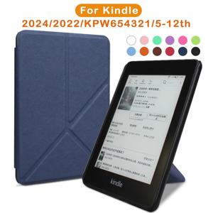Kindle 용 접이식 스탠드 케이스 2024 2022 2021 Paperwhite Colorsoft 1 2 3 5 6 10th 11th 12th Generation 6 6.8 7 인치 파우치 커버