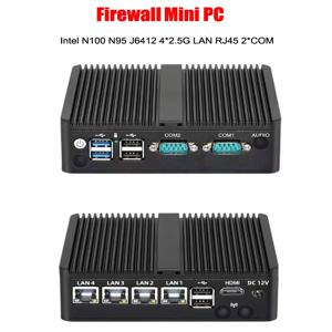 팬리스 미니 PC 인텔 셀러론 J6412 N100 N97 DDR4 M.2 NVMe 4*2.5G LAN RS232 RS485 DB9 SIM 슬롯 WiFi 3G 4G LTE Windows10/11 Linux
