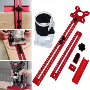3 in 1 알루미늄 합금 라우터 원형 커팅 지그 조정 가능한 다기능 캐비닛 하드웨어 지그 및 목공 용 라우터 가이드