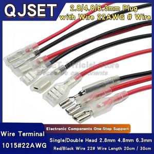 5pcs 2.8mm/4.8mm/6.3mm 케이블 압착 단자 커넥터/외장 와이어 단자 플러그 단일 및 이중 커넥터 하네스 6.3mm