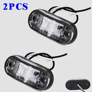 2개 12V / 24V 백색 LED 사이드 마커 라이트 자동차 외부 경고등 테일 라이트 자동 트레일러 트럭 램프