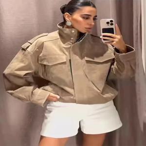 여성 스웨이드 재킷 2026 신상 봄 패션 긴 소매 지퍼 루즈 재킷 코트 시크 여성 하이 스트리트 캐주얼 아우터웨어 ﻿ ﻿ ﻿