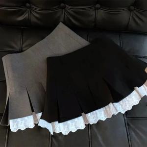 플룸 엣지 레이스 스커트, 패셔너블하고 활용도가 높은 플리츠 스커트, A라인 스커트, 새로운 스타일