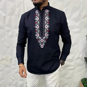 남성 아바야 토브 아랍 전통 스타일 헨리넥 밴드 플레인 가운 셔츠 무슬림 토브 하라주쿠 중동 로파 아라베 데 옴브레