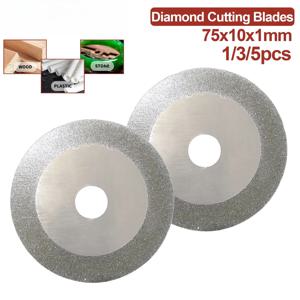 1/3/5개 75mm 다이아몬드 절단 디스크 3인치 다이아몬드 코팅 플랫 랩 휠 (유리, 세라믹 타일, 옥 절단용, 미세 입자 절단 공구)