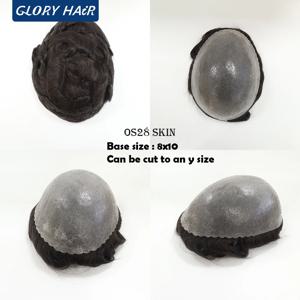 OS28-스킨 클리어런스 세일 130% 밀도 투페이 할인 가격 헤어 유닛 남성용 모발 보형물 가발 더블 노티드 남성 투페이