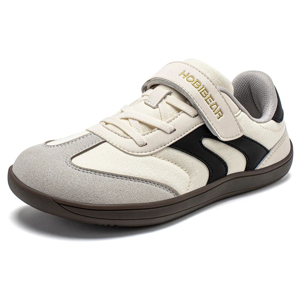 HOBIBEAR 남아 여아 맨발 신발 와이드 토 제로 드롭 스니커즈 레트로 경량 후크 루프 미니멀리스트 신발 큰 아이들을 위한