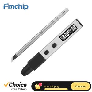 FMchip FM03 납땜 인두 65W 휴대용 스마트 조절 온도 알루미늄 합금 디지털 솔더 스테이션 도구 T65 팁