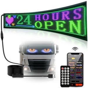 스마트 RGB LED 매트릭스 픽셀 패널 스크린 LED 패널 스크롤링 광고 조명 프로그래밍 가능 DIY 텍스트 애니메이션 자동차 데빌 아이즈 사인