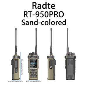 Radtel RT-950 Pro 브라운 + 프로그래밍 케이블 GPS APRS 워키토키 AM/FM/CB 수신기 10W 블루투스 프로그래밍 햄 라디오