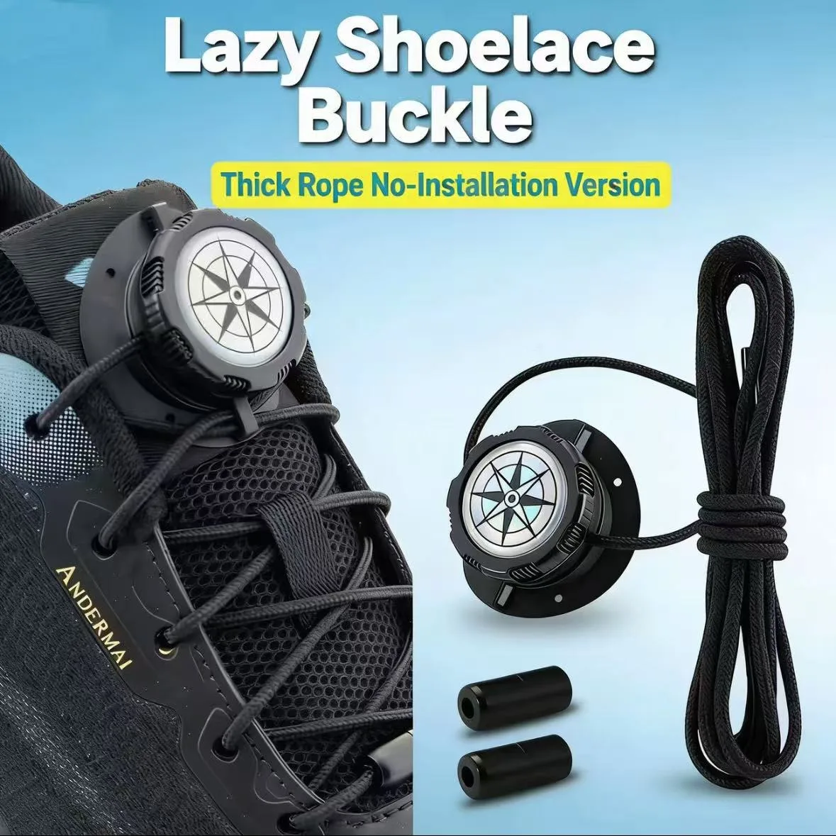 1쌍의 스포츠 신발끈, 남녀 공용 레이스프리 회전 버클, 캐주얼 레이지 슈즈, 레이스 액세서리, 스포츠 신발끈