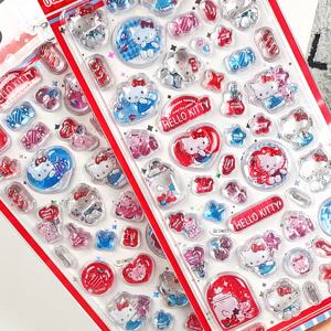 귀여운 KT 3D 드롭 스티커, 귀여운 폰 케이스, 노트북, 물병 장식 스티커, 학교 문구 용품