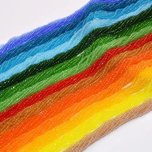 새로운 2 3 4 6mm 투명 컬러 크리스탈 유리 구슬면 처리 된 씨앗 느슨한 스페이서 비즈 보석 만들기 DIY 크리스탈 목걸이