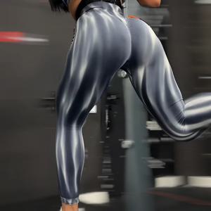 새로운 Tiedye 체육관 레깅스 원활한 여성 스트레치 바지를 밀어 스크런치 스포츠 하이 웨이스트 부티 리프팅 운동 요가 레깅스 나일론