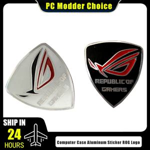 컴퓨터 케이스 알루미늄 스티커 ROG 로고 게이머 신념 Lable PC 캐비닛 MOD 부품 검정/흰색