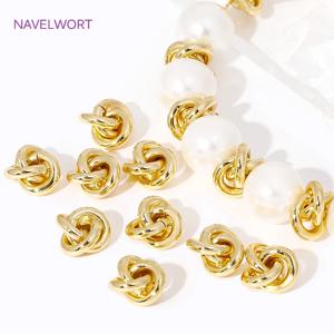 18K 골드 도금 황동 직조 라운드 7.5MM 스페이서 비즈, 비즈 용 분리기, DIY 구슬 보석 액세서리 결과 만들기
