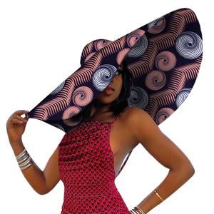 아프리카 여성 모자, 여름 해변 모자, 큰 챙, 태양 보호 패션, 앙카라 모자, 맞춤형 제품