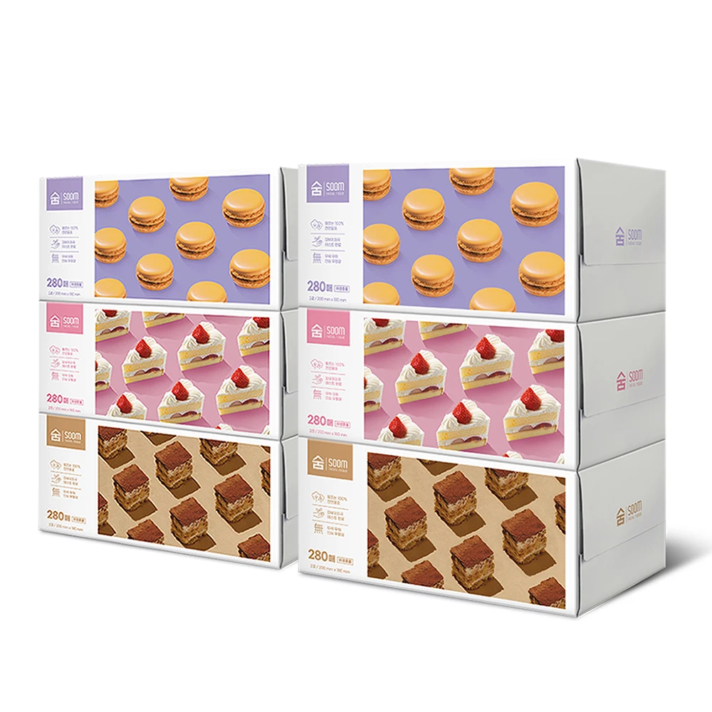 100% 천연펄프 부드러운 숨 베이직 각티슈 280매 6각