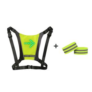 LED 자전거 방향 지시등 배낭 및 반사 테이프, LED 자전거 방향 지시등 조끼, 충전식 반사