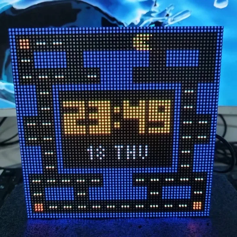 ESP32 WiFi 자동 보정 스팀펑크 픽셀 시계 e스포츠 룸 데스크탑 선물