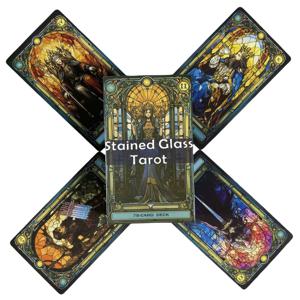Stanined Glass 타로 카드 초보자를위한 78 데크 데크 Oracle English Visions Divination Edition Borad Deck Playing Games