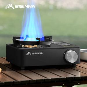 BISINNA 캠핑 가스 스토브 5800W 피크닉 하이킹 트레킹을위한 높은 화력 야외 휴대용 카세트 버너