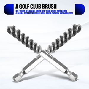 MDAQZ 골프 클럽 헤드 Hosel 브러시 골프 클럽 브러시 와이어 브러시 청소 도구 철과 목재 용 전기 드릴 와이어 브러시, 2Pcs