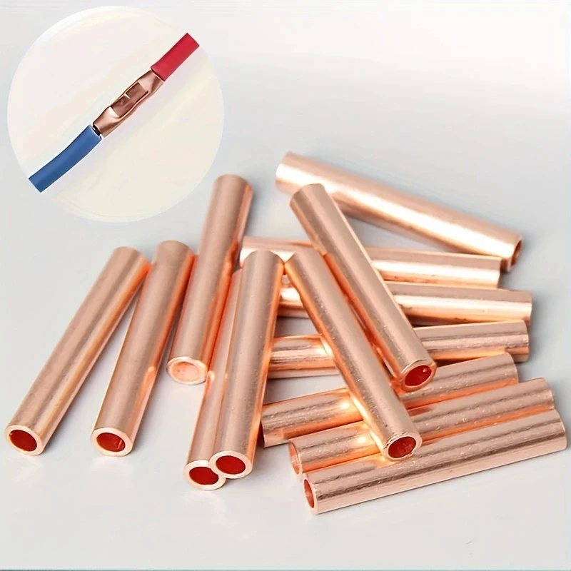 100Pcs 구리 링 터미널 와이어 압착 커넥터 베어 케이블 배터리 터미널 납땜 커넥터