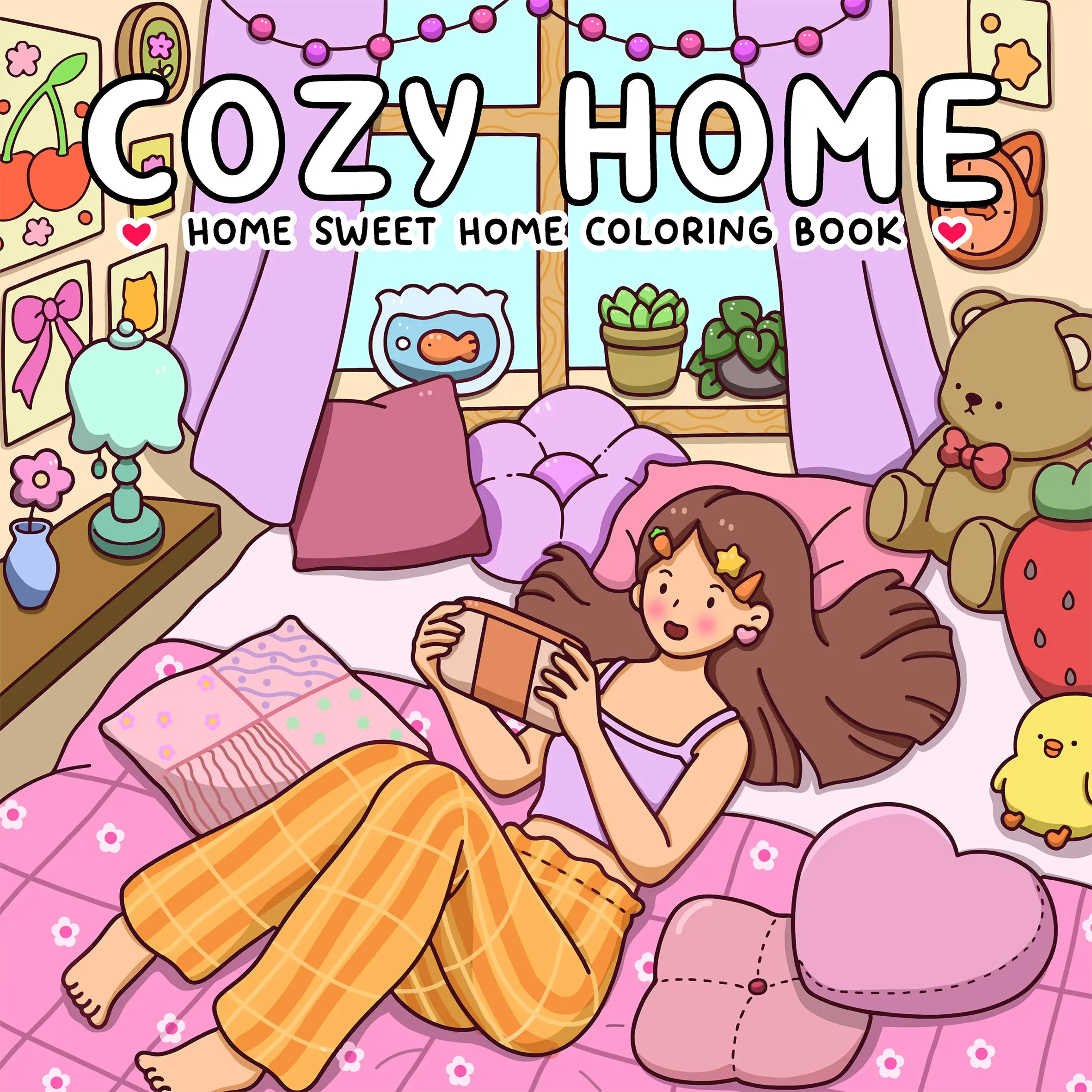 COZY HOME: 휴식을 위한 귀엽고 아늑한 일상 활동이 담긴 성인용 컬러링북(아늑한 공간 컬러링)
