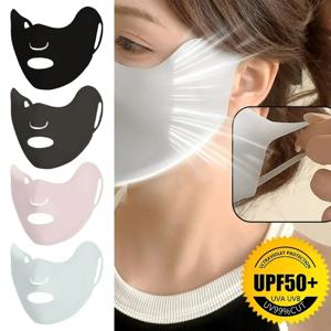 UPF50 + 풀 페이스 선 스크린 마스크 3D 통기성 작은 구멍 얼음 실크 경량 탄성 야외 여름 승마 얼굴 태양 보호