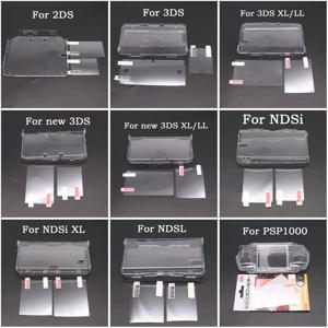 플라스틱 투명 크리스탈 쉘 스킨 케이스 커버 (신형 2DS 3DS XL LL NDSL, DSi NDSi XL LL 스크린 보호필름 포함)