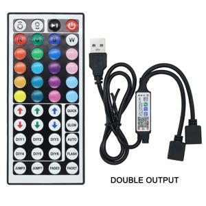 44키 IR 리모컨 4핀 RGB 이중 출력 스마트 USB 블루투스 앱 컨트롤러 (5V 5050 2835 RGB LED 스트립 조명 디머용)