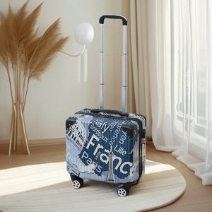 회전식 바퀴가 있는 짧은 여행에 적합한 남성과 여성 모두에게 적합한 소형 기내 수하물용 18인치 페인트 수하물 상자