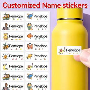 음료용품 및 어린이 문구용 맞춤형 이름 스티커 - 친환경 접착제를 사용한 방수 개인 맞춤 라벨