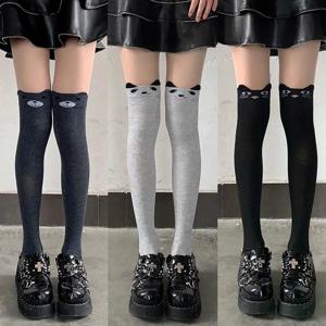 귀여운 가을, 겨울 팬더 무릎 길이 양말 만화 고양이 양말 하체 양말 슬림 여성 양말 달콤한 스타킹