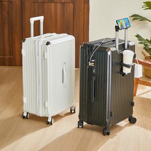 대용량 20-26인치 컵홀더가 있는 여행 가방 편리한 휴대폰 거치대 간편한 여행용 롤링 캐리어