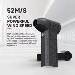 130000 RPM 팬 전기 에어 블로워 브러시리스 모터 고속 강력 팬 52m/s 과열 보호 4000mAh 배터리