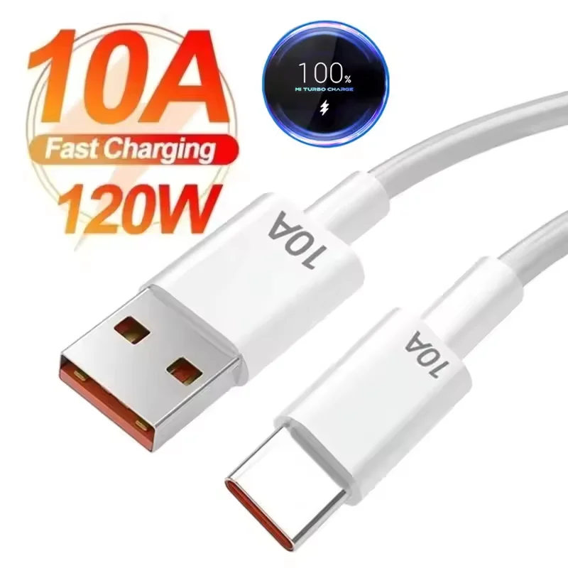 범용 120W 10A USB 고속 충전 데이터 케이블 iPhone 용 Samsung Xiaomi Huawei Type C 휴대 전화 데이터 코드 0.25m/1m/1.5m/2m